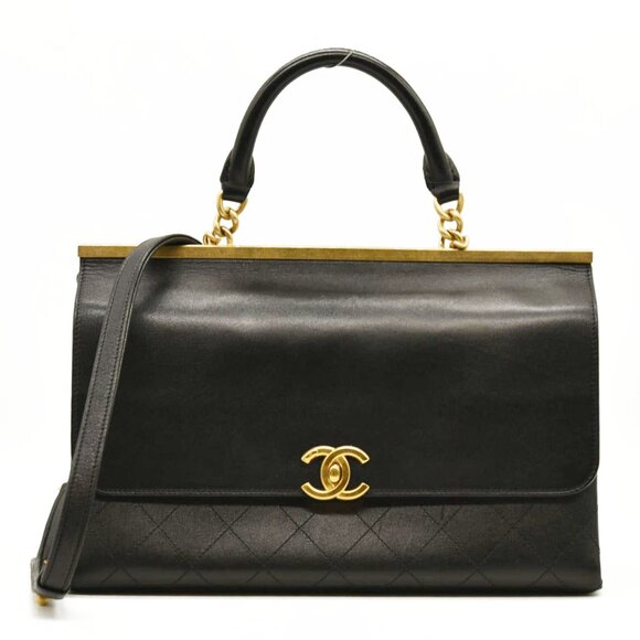 CHANEL  Lambskin Stitched Coco Luxe Medium Flap Black - Picture 1 of 16